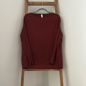 Long-Sleeve Burgundy Top